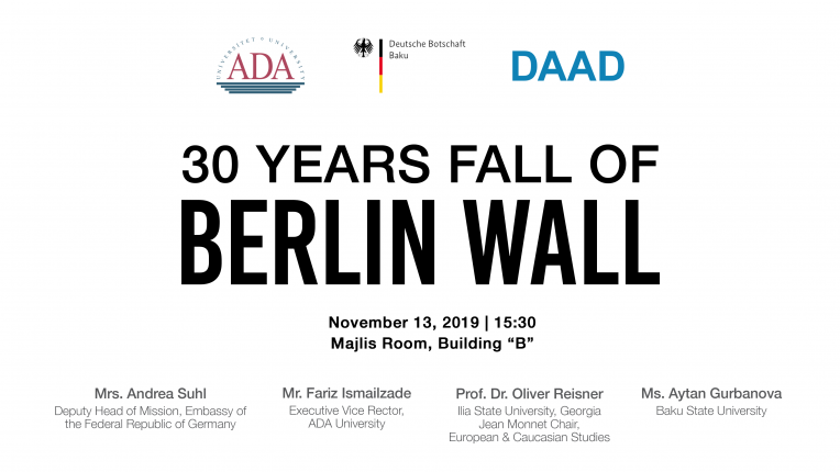 30 years fall of Berlin wall. Lecture by German historian at ADA University