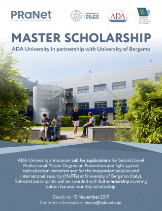 Call for Applications for Scholarship for Second Level Professional Master Degree at University of Bergamo, Italy