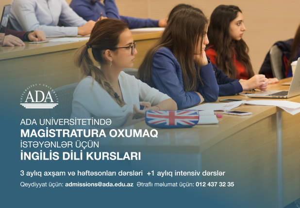 ADA Universitetində magistratura oxumaq istəyənlər üçün ingilis dili kursları