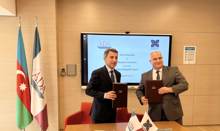 The memorandum was signed between ADA University and Nakhchivan University