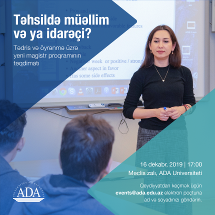 ADA Universiteti Pedaqogika üzrə yeni magistr proqramını təqdim edir