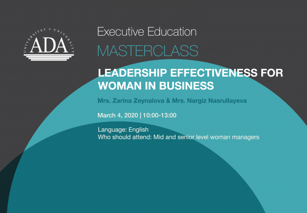 Master Class Alert: "Leadership Effectiveness for Women in Business"