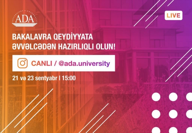 Bakalavra qeydiyyata əvvəlcədən hazırlıqlı olmaq üçün "Instagram" səhifəmizdəki canlı yayıma qoşulun!