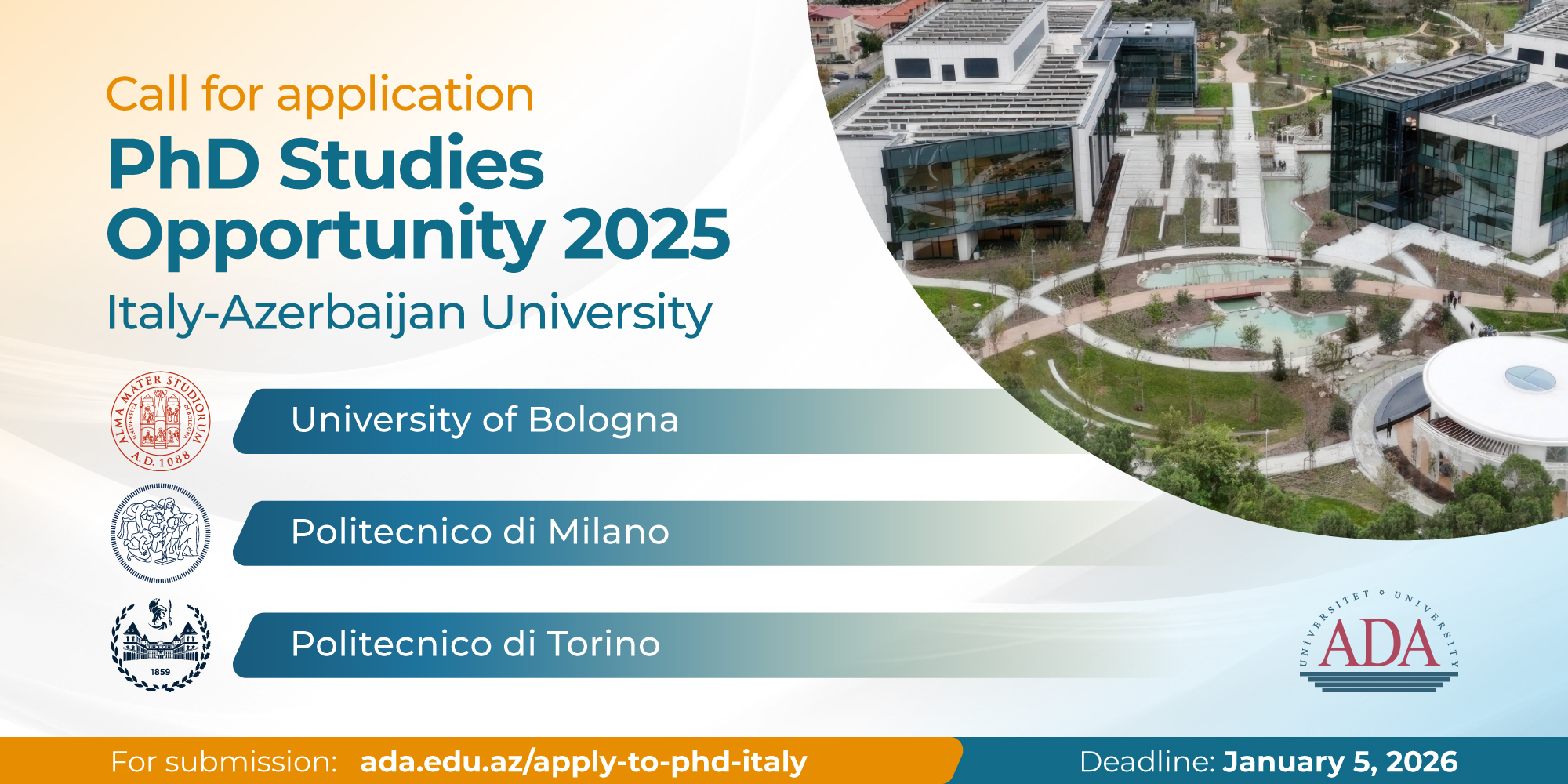 CALL FOR APPLICATION (2026): PhD Study Opportunities in Italy